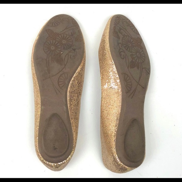 Steve Madden Sequined Gold Ballet Flats - Picture 6 of 7